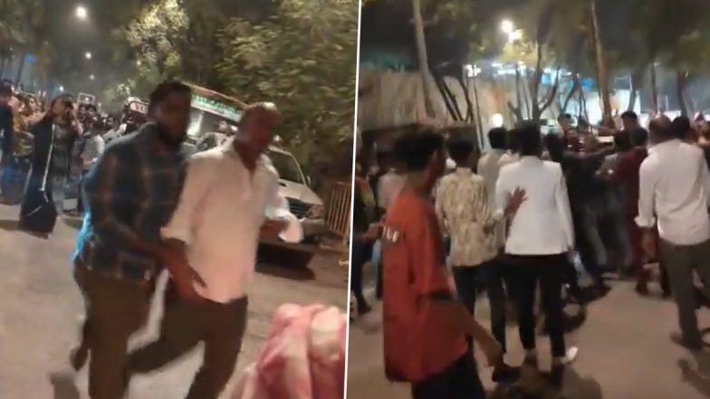 Wedding Brawl in Mumbai: Clash Between 2 Groups Spills Onto Street in Goregaon, Leads to Traffic Congestion; Police React (Watch Videos)