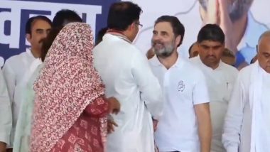 Haryana Assembly Elections 2024: BJP Leader Ashok Tanwar Returns to Congress Days Before Polls at Rahul Gandhi’s Rally in Mahendragarh (Watch Video)