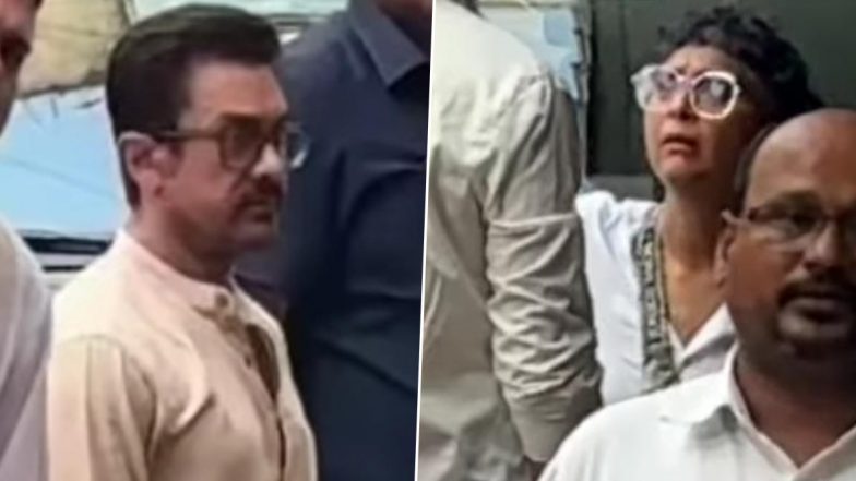 Aamir Khan Attends Ex-Wife Reena Dutta’s Father’s Funeral in Mumbai; Former Wife Kiran Rao and Son Junaid Also Join (See Pics and Watch Video)