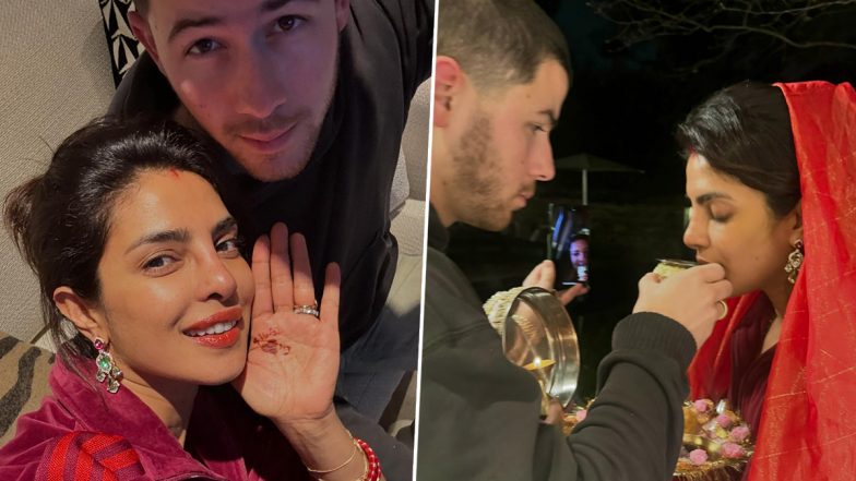 Priyanka Chopra Shares Adorable Glimpses From Her ‘Filmy’ Karva Chauth Celebrations With Hubby Nick Jonas in London (See Pics)