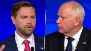 US Vice Presidential Debate 2024: Tim Walz, JD Vance Argue on West Asia, Immigration, Abortion and Personal Failings in First VP Debate (Watch Video)