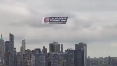 New York City: Hindu Americans Fly Massive ‘Stop Genocide of Hindus in Bangladesh’ Airline Banner Over NYC’s Hudson River (Watch Video)