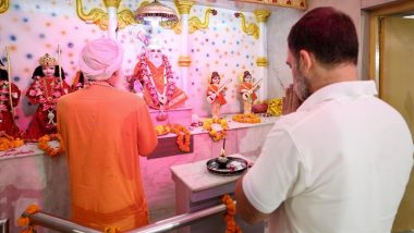 Valmiki Jayanti 2024: Rahul Gandhi Offers Prayers at Valmiki Temple in Delhi (See Pics)