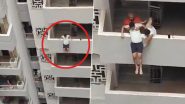 Suicide Attempt Caught on Camera in Noida: ‘Depressed’ Man Tries To Jump From 12th Floor in Supertech Capetown Society, Terrifying Video Surfaces