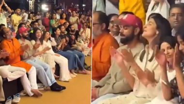 Anushka Sharma and Virat Kohli Attend Krishna Das Kirtan in Mumbai; Actress Sings and Claps Along to the Divine Tunes (Watch Video)