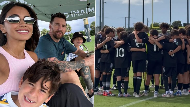 Lionel Messi Spotted at Son Thiago’s Inter Miami Youth Team Match with Wife Antonela Roccuzzo and Family (See Images)