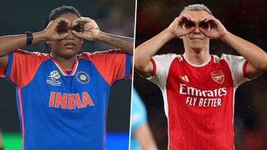 Asha Sobhana Imitates Arsenal Star Leandro Trossard’s Celebration After Dismissing Georgia Plimmer During IND-W vs NZ-W ICC Women’s T20 World Cup 2024 Match (Watch Video)