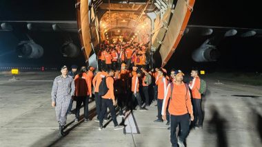 Cyclone Dana Update: Indian Air Force Airlifts NDRF Team, Relief Material Ahead of Cyclonic Storm Landfall on Coasts of Odisha and West Bengal (See Pics and Video)