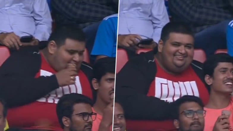 Fan Tries to Hide Ice Cream After Being Shown on Big Screen at M Chinnaswamy Stadium During IND vs NZ 1st Test 2024, Commentators Ravi Shastri, Sunil Gavaskar React Hilariously (Watch Video)