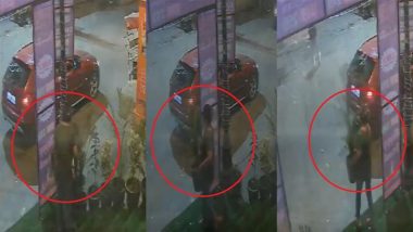 Flower Pot Theft in Noida: Woman Riding BMW Seen Stealing Flower Pots in Sector 18, Videos Surface