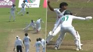 Hasan Mahmud Hits Dane Piedt Instead Of Stumps While Attempting Run-Out During BAN vs SA 1st Test 2024 (Watch Video)