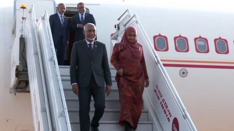 Mohamed Muizzu, Sajidha Mohamed Arrive in New Delhi for First Bilateral Visit