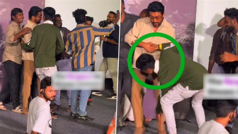 ‘Kanguva’ Promotions: Suriya Wins Hearts With His Humble Gesture on Stage While Interacting With Fans During Mumbai Event (Watch Video)