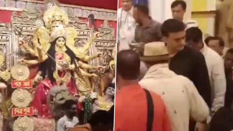Sourav Ganguly Offers Prayers at Durga Puja Pandal in Howrah    