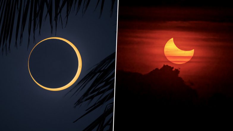 Solar Eclipse 2024 Creates ‘Ring of Fire’ in Breathtaking Pictures and Videos, Skywatchers Flaunt Photography Skills With Aesthetic Images