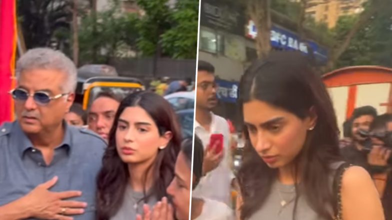 Khushi Kapoor and Boney Kapoor Inaugurate Sridevi Chowk in Mumbai 6 Years After Her Demise; ‘The Archies’ Actor Gets Emotional (Watch Video)