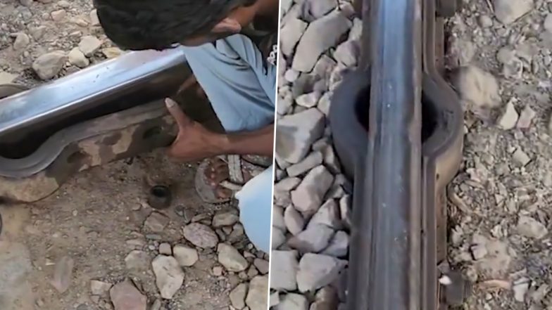 Bikaner: Locals Thwart Attempt to Tamper with Railway Tracks, Alert Authorities Prompting RPF Investigation (Watch Video)