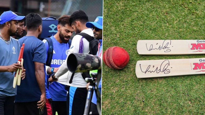 Virat Kohli Shares Personal Experience And Gifts Autographed Bats To Bengaluru Local Players Ahead Of IND vs NZ 1st Test 2024 (Watch Video)