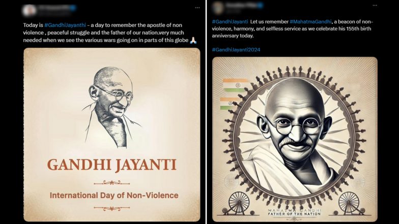 Gandhi Jayanti 2024 Wishes and Posts: Netizens Share Greetings, Mahatma Gandhi Photos, Wallpapers, Videos and Quotes to Celebrate the Birth Anniversary of the Father of the Nation