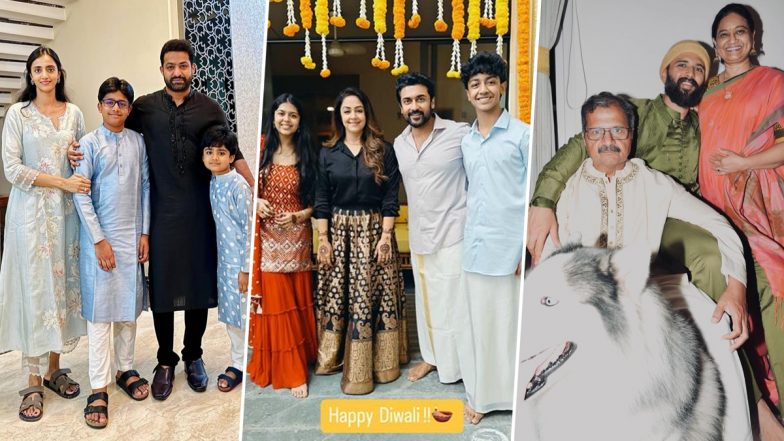 Diwali 2024: Jr NTR, Suriya, Vijay Deverakonda, Rashmika Mandanna and Other South Stars Share Joyous Photos From Their Festive Celebrations