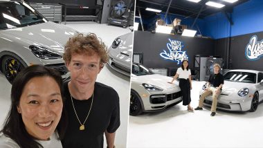 Mark Zuckerberg Customises Porsche Cayenne Turbo GT Into a Minivan for Wife Priscilla Chan, Meta CEO Flaunts ‘His and Her’ Porsches in New Pictures