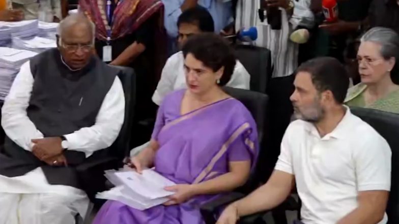 Priyanka Gandhi Files Nomination for Wayanad Lok Sabha By-Election 2024, Says ‘I Have 35 Years Experience in Politics’ (Watch Video)