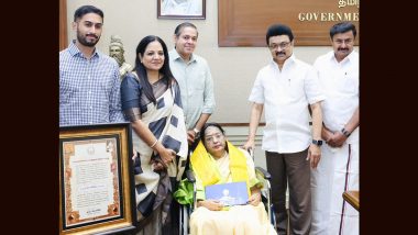 Legendary Singer P Susheela Conferred Kalaignar Memorial Award 2023 by Tamil Nadu CM MK Stalin (See Pics and Watch Video)