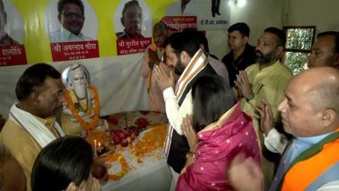 Nayab Singh Saini Swearing-In Ceremony: Haryana CM-Designate BJP Leader Offers Prayers at Valmiki Temple on Maharishi Valmiki Jayanti, Says Double Engine Government Will Take State Forward at Fast Pace (Watch Video)