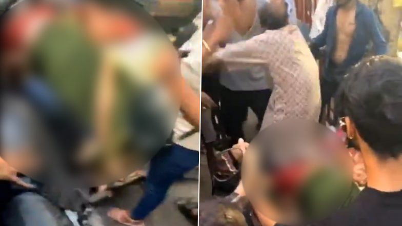 Mumbai Horror: Man Beaten to Death After Altercation With Auto Driver in Malad, Mother Puts Herself Between Son and Violent Crowd (Disturbing Video)