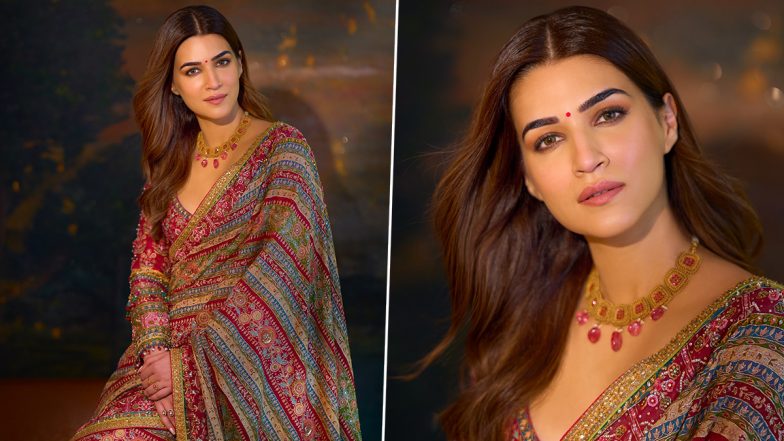 Kriti Sanon Radiates Desi Glam in Vibrant Pink Embellished Saree, Stunning Pictures Shells Out Festive Style Goals