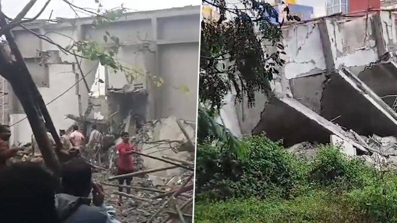 Bengaluru: 10 to 12 Workers Feared Trapped After Under-Construction Building Collapses in Babusapalya, Rescue Efforts Underway (Watch Video)