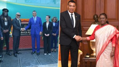 Andrew Holness’s India Visit: Jamaican PM Calls on President Droupadi Murmu and VP Jagdeep Dhankhar, Meets BJP Chief JP Nadda; Inaugurates ‘Jamaica Marg’ in Delhi (See Pics and Video)