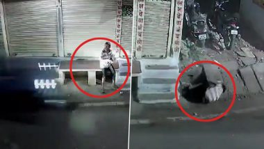 Madhya Pradesh Hit-and-Run Video: Speeding Car Runs Over Mentally Challenged Man at Roadside Stall in Sagar, Disturbing CCTV Footage Surfaces