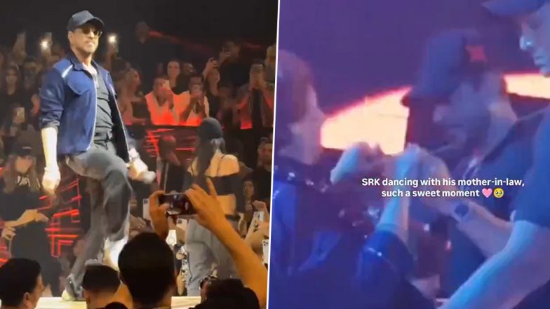 Video of Shah Rukh Khan Dancing With Mother-in-Law Savita Chibber Onstage at Aryan Khan’s D’YAVOL After Dark+ Event in Dubai Goes Viral – WATCH