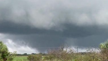 Hurricane Milton: Large Tornado Captured on I-75 Highway Ahead of Category 5 Storm's Landfall in Florida (Watch Videos)