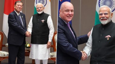 Laos: Prime Minister Narendra Modi Meets Japanese Counterpart Shigeru Ishiba, New Zealand PM Christopher Luxon on the Sidelines of ASEAN-India Summit; Discusses Cooperation in Different Areas (See Pics)