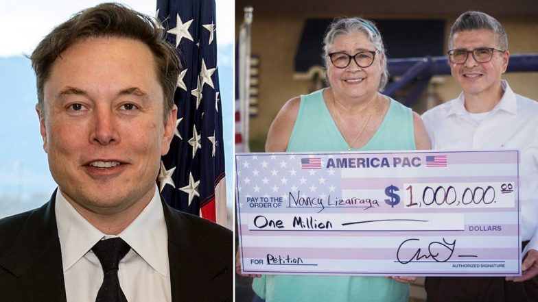 Elon Musk Gives Away Total USD 8 Million for 8 Days to Registered Voters Supporting Petition, Announces Nancy of Arizona As New Winner Receiving Prize