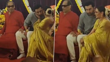 Navratri 2024: Rani Mukerji Greets Ranbir Kapoor With a Sweet Kiss at Durga Puja Pandal, Their ‘Saawariya’ Reunion Will Melt Your Hearts (Watch Video)