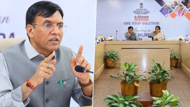 Mansukh Mandaviya, Labour and Employment Minister, Launches ‘eShram – One Stop Solution’ for Welfare of Unorganised Workers (See Pics)