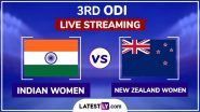 India Women vs New Zealand Women Free Live Streaming Online, 3rd ODI 2024: How To Watch IND-W vs NZ-W Cricket Match Live Telecast on TV?