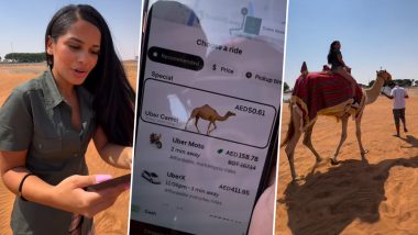 'Uber Camel': Woman Uses App to Book Camel Ride in Dubai After Getting 'Lost' in Desert; Viral Video Sparks Laughter and Reactions Online