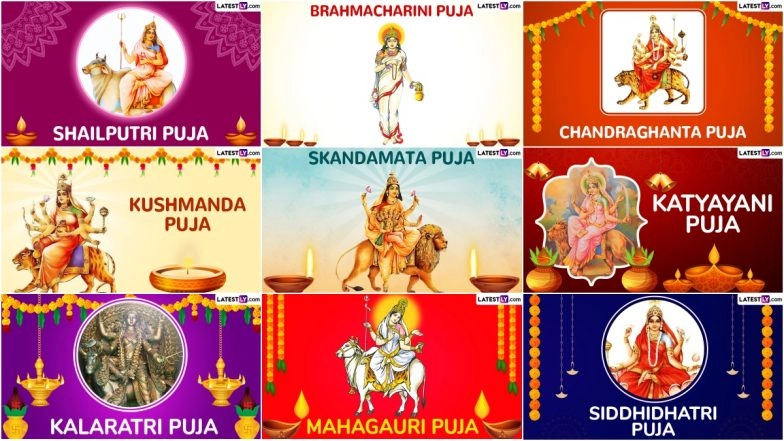 9 Forms of Maa Durga To Worship During Navratri 2024: Know Navadurga Names and Download Images and HD Wallpapers of Nine Avatars of Goddess Durga for Free Online