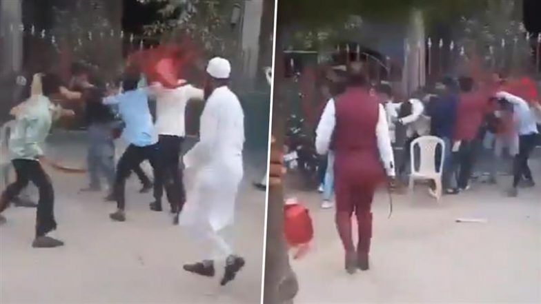 Wedding Brawl in Sambhal: Chairs Fly, Sticks, Belts, Kicks and Punches Strike As Baraatis Fight Over Dates in Uttar Pradesh (Watch Video) | ???? LatestLY