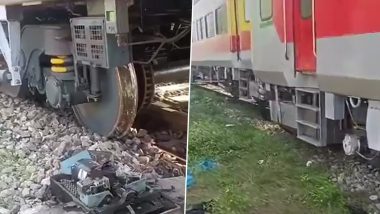 Train Derailment in Uttar Pradesh: 3 Coaches of Passenger Train Derail During Shunting in Pratapgarh, Investigation Underway (See Pics and Video)