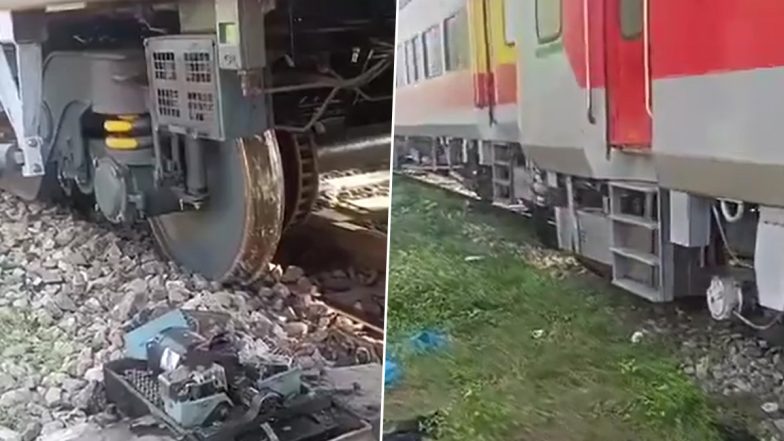 Train Derailment in Uttar Pradesh: 3 Coaches of Passenger Train Derail During Shunting in Pratapgarh, Investigation Underway (See Pics and Video)