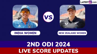 NZ-W 139/4 in 31.2 Overs | India Women vs New Zealand Women Live Score Updates of 2nd ODI 2024: Radha Yadav Pulls Off A Spectacular Catch To Dismiss Brooke Halliday, Maiden ODI Wicket For Priya Mishra