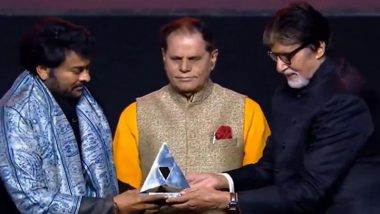 ANR National Award 2024: Amitabh Bachchan Felicitates Chiranjeevi at the Award Ceremony (Watch Video)