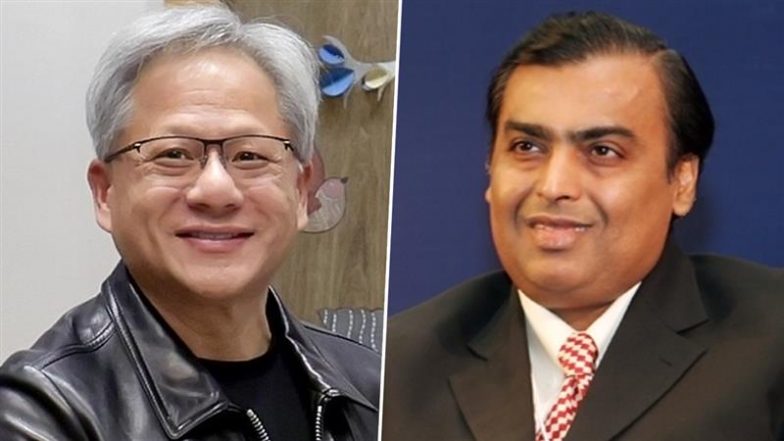 NVIDIA-Reliance Partnership: US Tech Giant To Team Up With Mukesh Ambani&rsquo;s Conglomerate To Boost AI in India, Allow Gujarat Data Center To Use Blackwell Chips