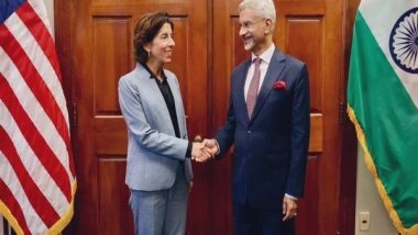 World News | EAM Jaishankar Meets US Commerce Secy Raimondo; Discusses Semiconductors, Critical Minerals