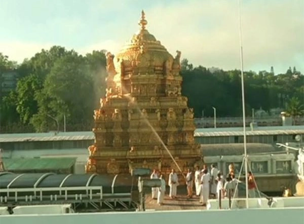India News | Tirumala Temple Performs Traditional Cleaning Ritual in View of Annual Brahmotsavams